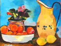 Tableau fruit fleur et cruche PARDON Kim L46 H38