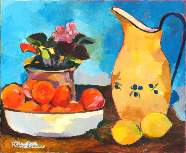 Tableau fruit fleur et cruche PARDON Kim L46 H38