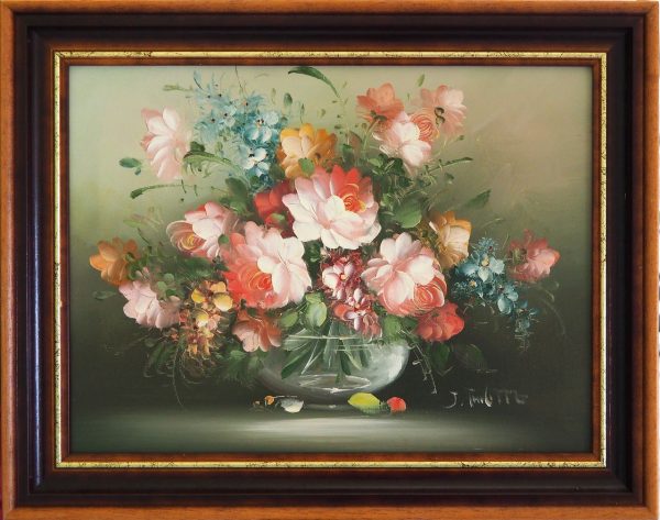 Bouquet dans vase encadré THILETTE J L48 H38