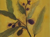 Toile branche d'olivier DOMINIQUE   L38 H46