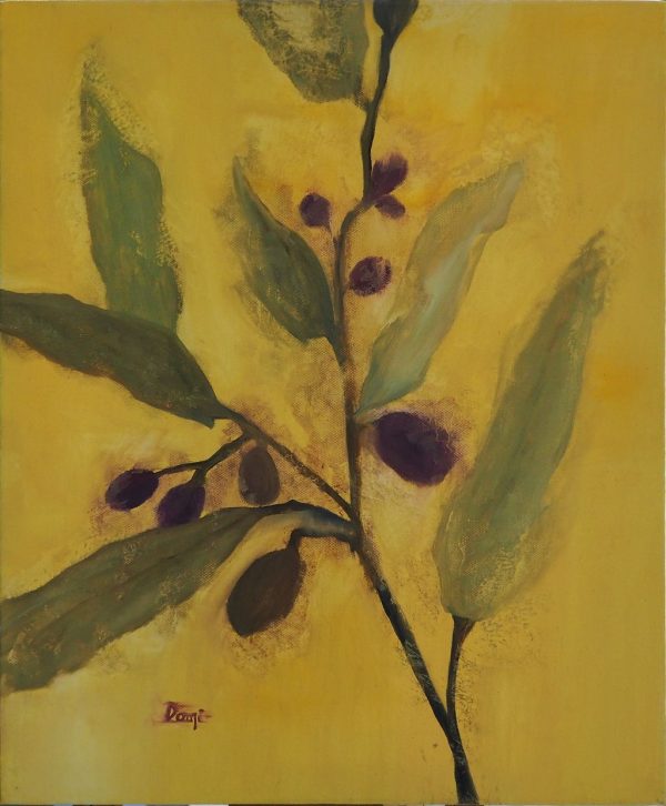 Toile branche d'olivier DOMINIQUE   L38 H46