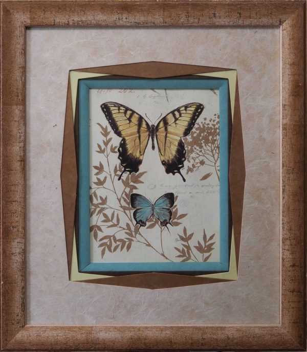 Encadrement marron papillons CLAIRTEAU Pascal L36 H41