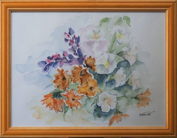 Bouquet aquarelle FORGERON Martine L44 H34