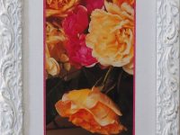 cadre blanc photo de roses AMICALE LAIQUE Atelier encadrement L13 H16