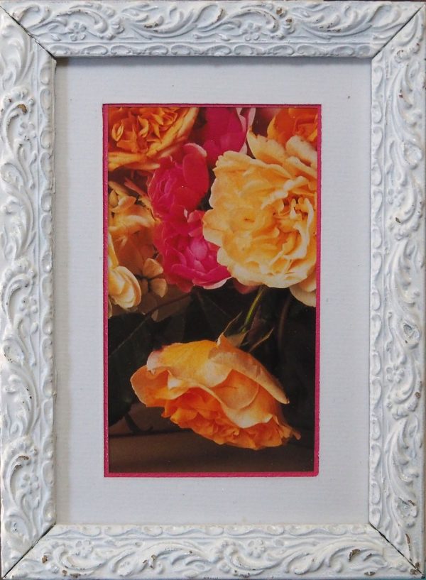 cadre blanc photo de roses AMICALE LAIQUE Atelier encadrement L13 H16