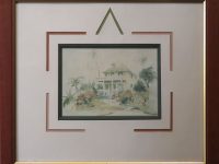 Encadrement maison coloniale SIAUD Martine L40 H35