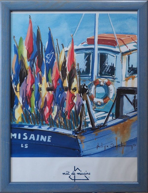 Mas de misaine encadré anonyme  L34 H44