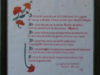 tableau poème calligraphie JAMAIN Gilbert L34 H34
