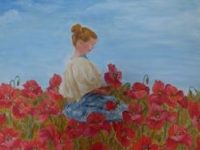 enfant aux coquelicots DELTHEIL Simone L30 H30