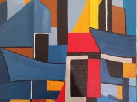 Huile moderne rouge ARNAUD L40 H50