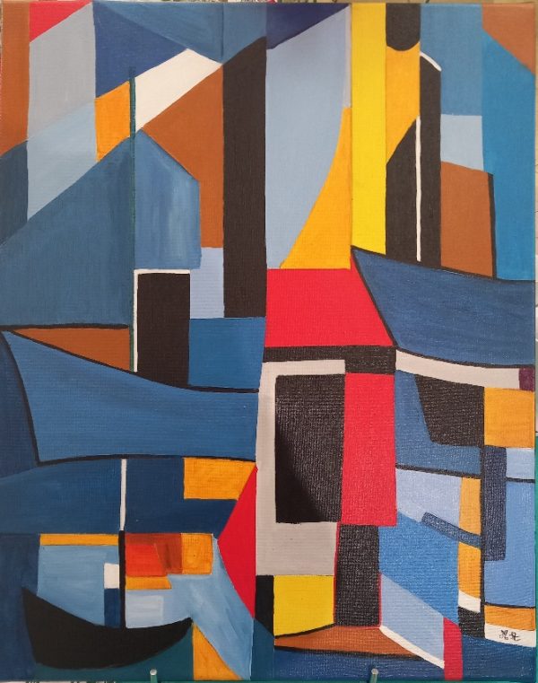 Huile moderne rouge ARNAUD L40 H50