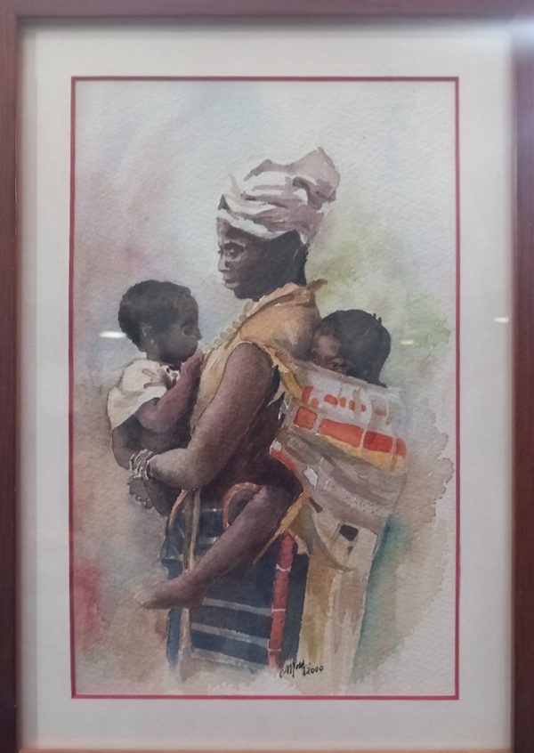Aquarelle africaine MAURY Christiane L50 H60