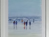 Plage et océan encadré ABELARD  Jacky L23 H32