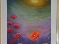 Pastel coquelicot encadré DUGAS Elisabeth L53 H73