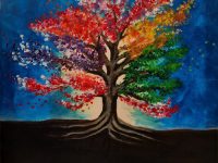 Arbre fleuri multicolore BONNIN Véronique L30 H30