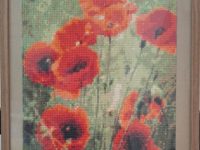 coquelicot neuf vertical perle cadre bois Atelier Gourville Michèle L33 h43